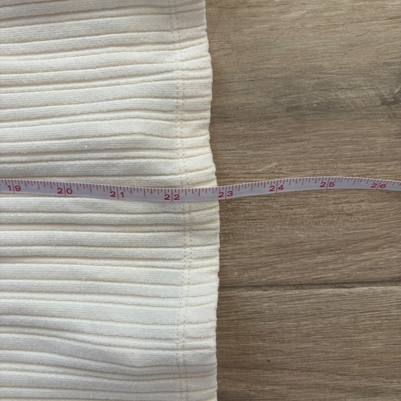 Madewell Ribbed Long Sleeve Polo Shirt Women's Medium Cream Boxy Preppy Academia - Picture 10 of 11